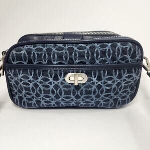Time and Tru Women's Annamarie Woven Crossbody Handbag color Blue